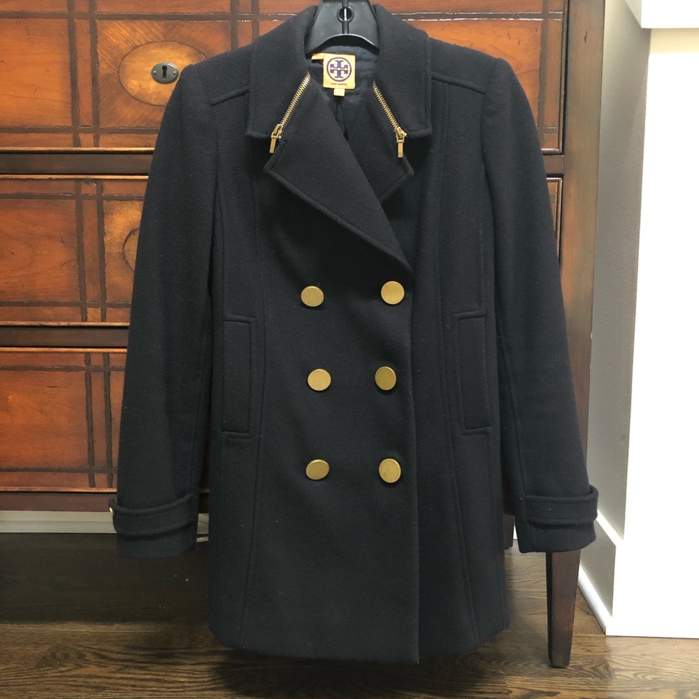 Tory Burch Double Breasted Wool Coat Size 0